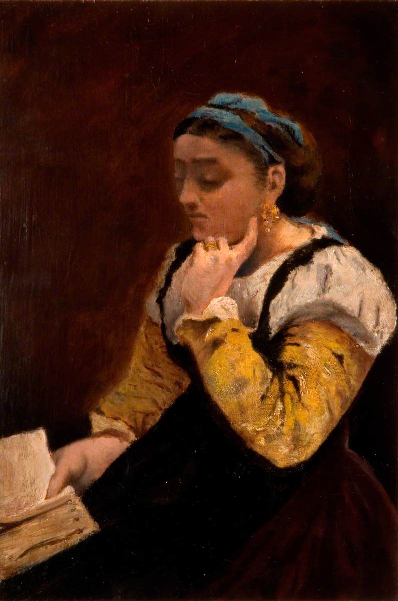Femme lisant - Jean-Baptiste Camille Corot