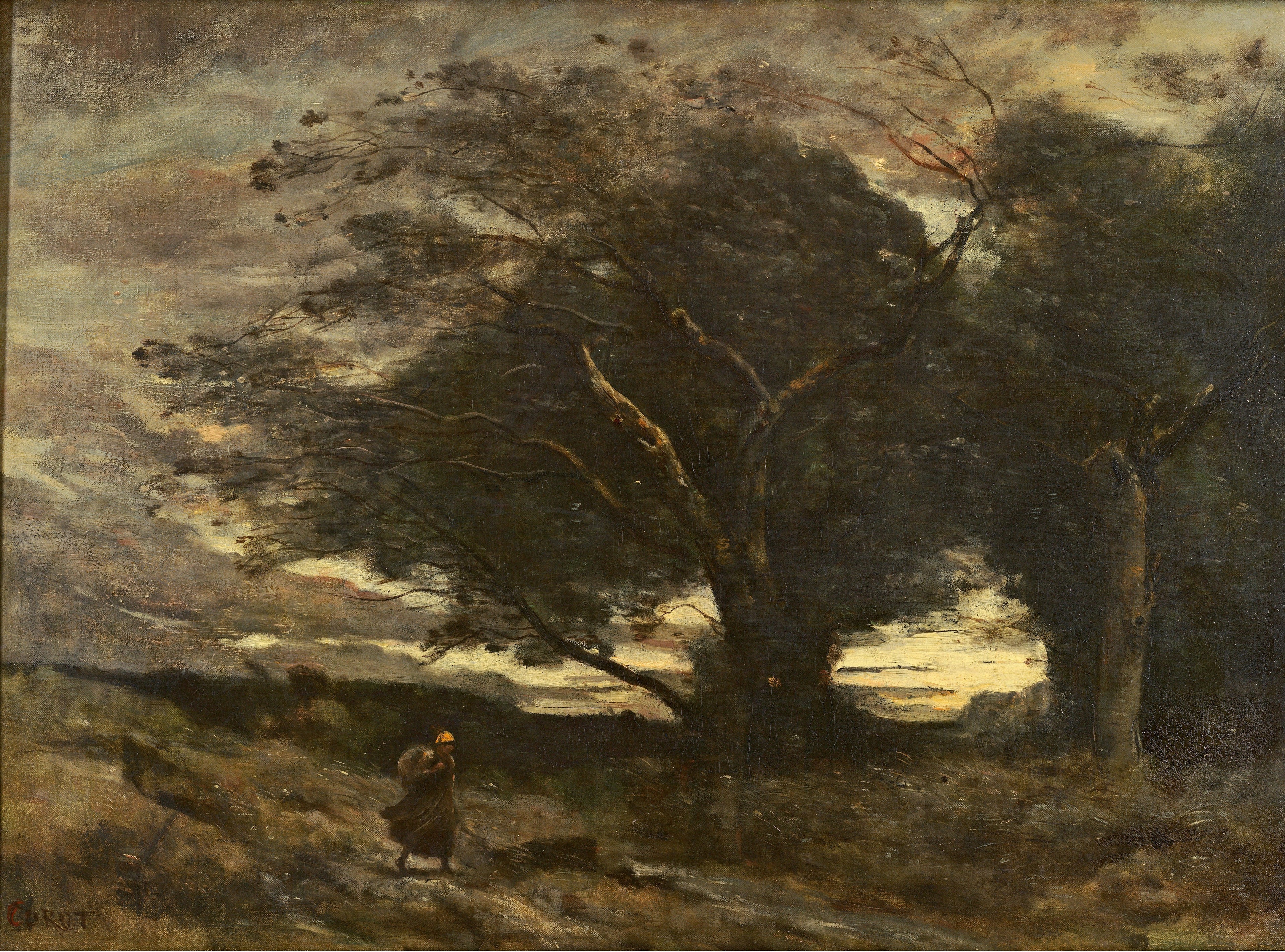 Un coup de vent - Jean-Baptiste Camille Corot