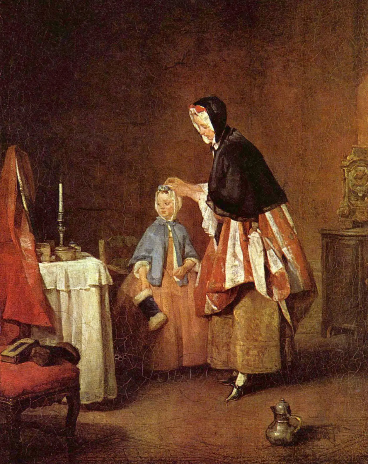 La Toilette du matin - Jean Siméon Chardin - Alpha Reproduction