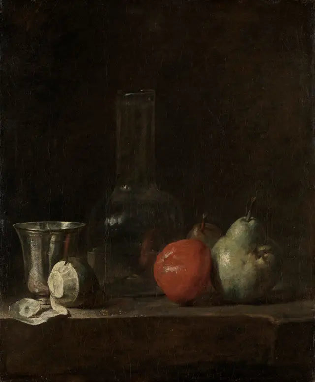 Nature morte aux fruits et un vase en verre - Jean Siméon Chardin - Alpha Reproduction