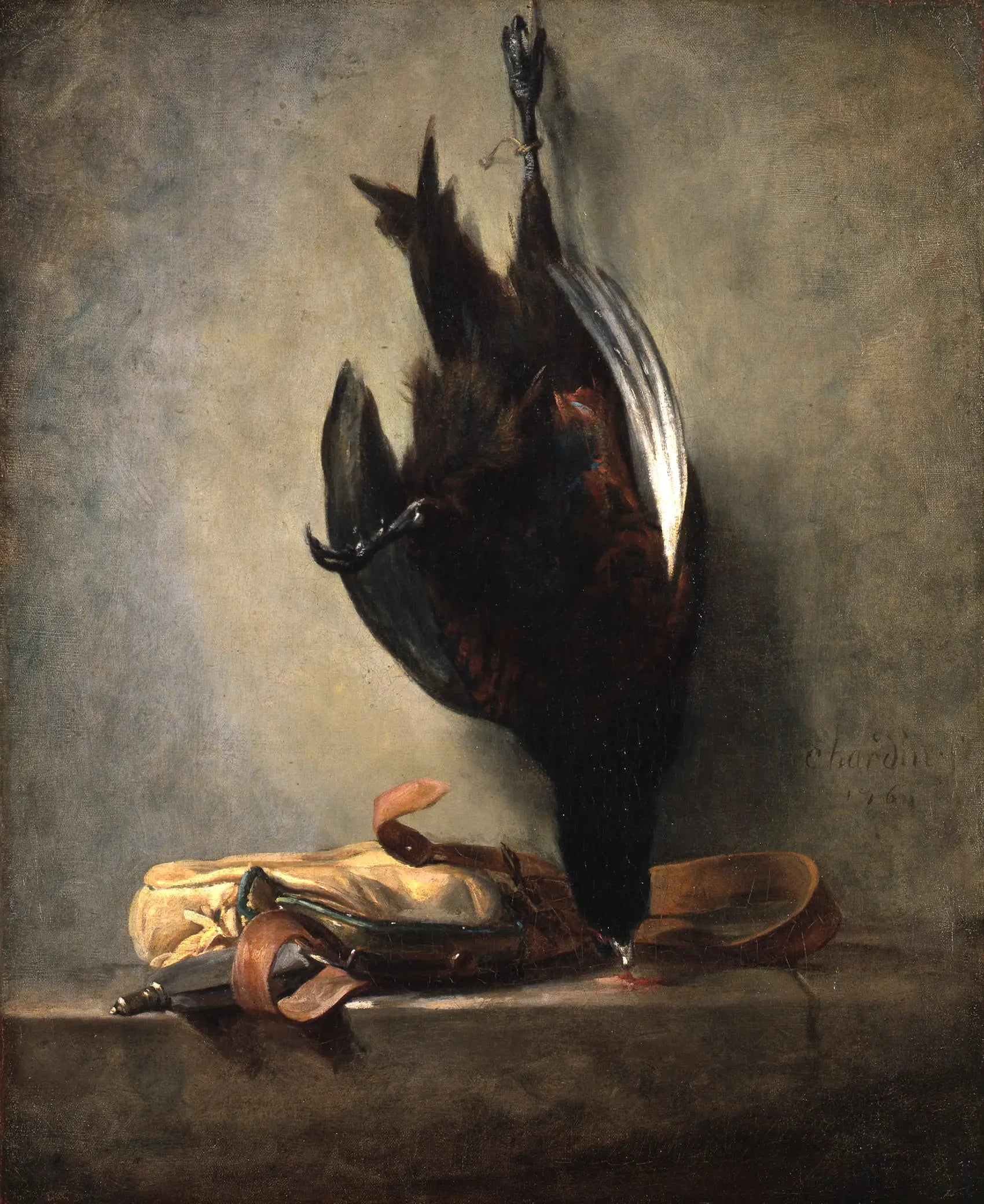 Nature morte avec un faisan mort et un sac de chasse - Jean Siméon Chardin - Alpha Reproduction