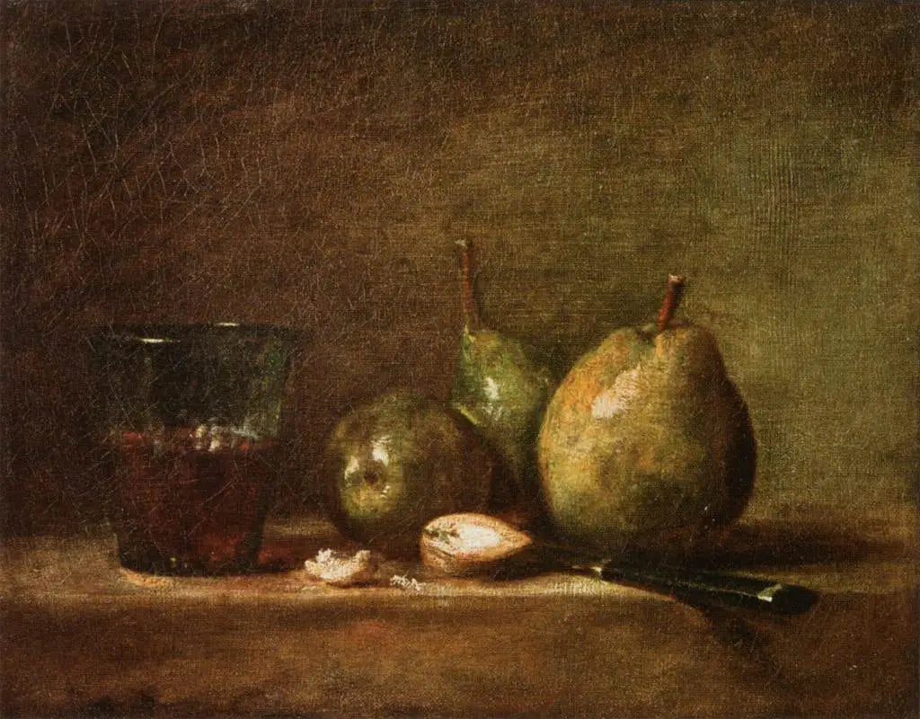 Poires noix et verre de vin - Jean Siméon Chardin - Alpha Reproduction
