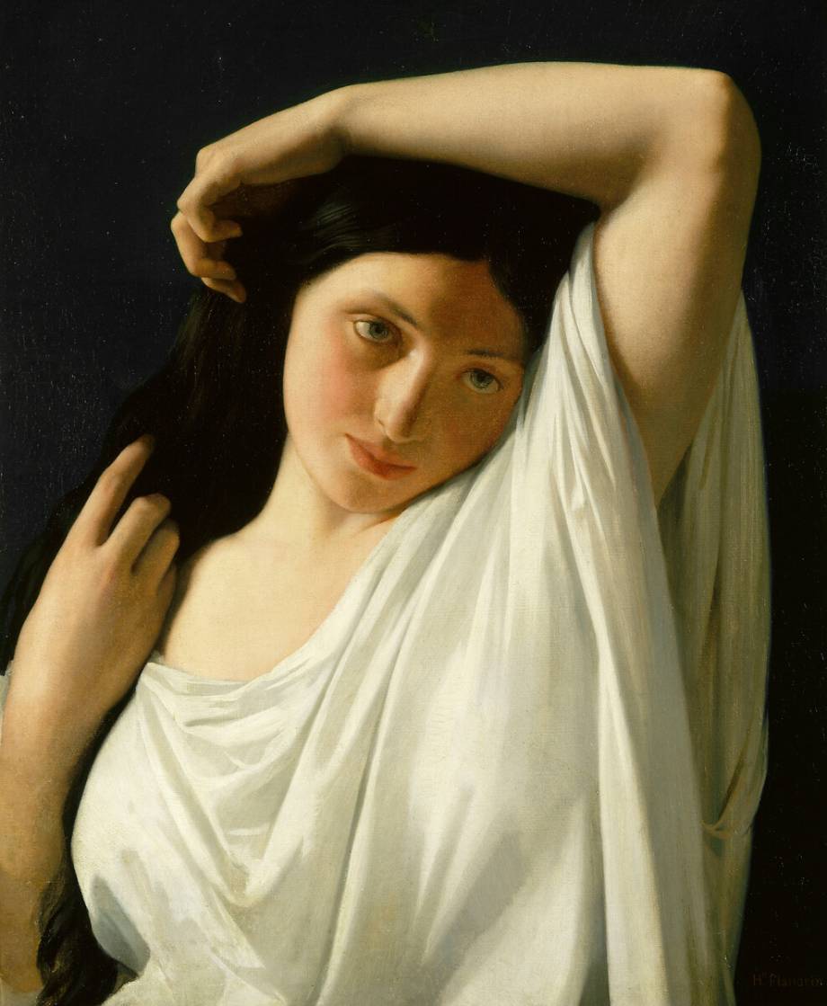 נערה צעירה בחזה – Hippolyte Flandrin