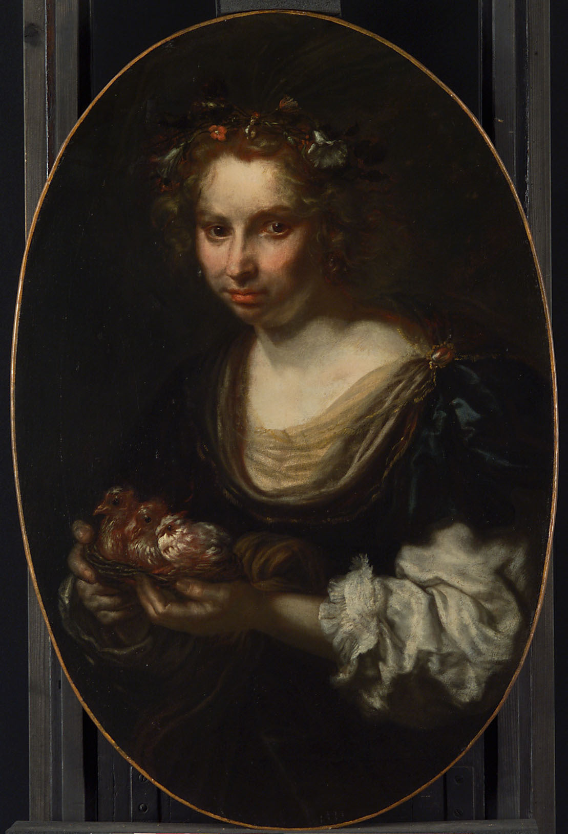 Femme avec un nid de colombes - Joachim von Sandrart