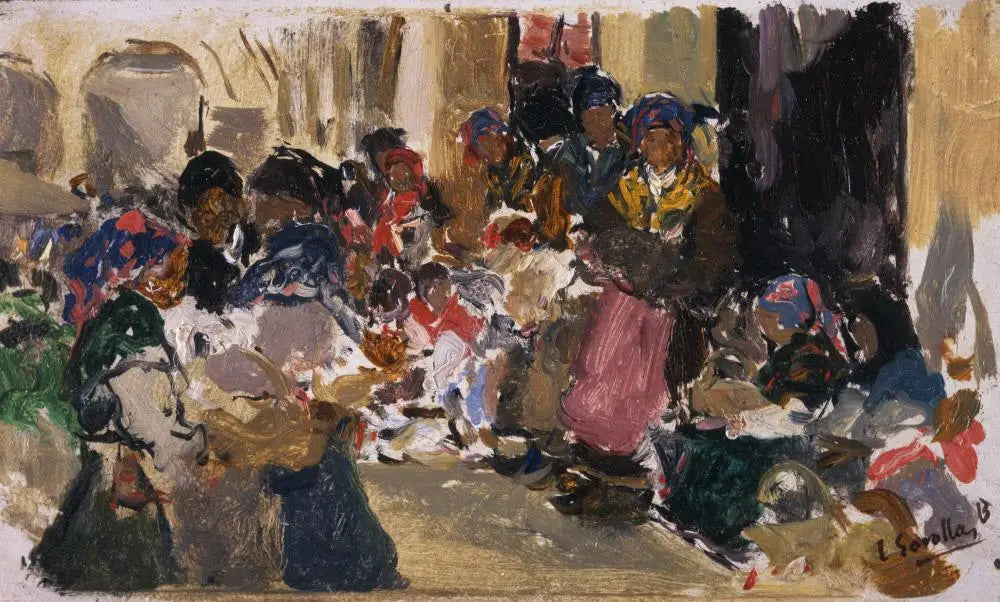 Reproduction du tableau « Marché, León (Arcade) - Joaquín Sorolla » par Alpha Reproduction en peinture à l’huile