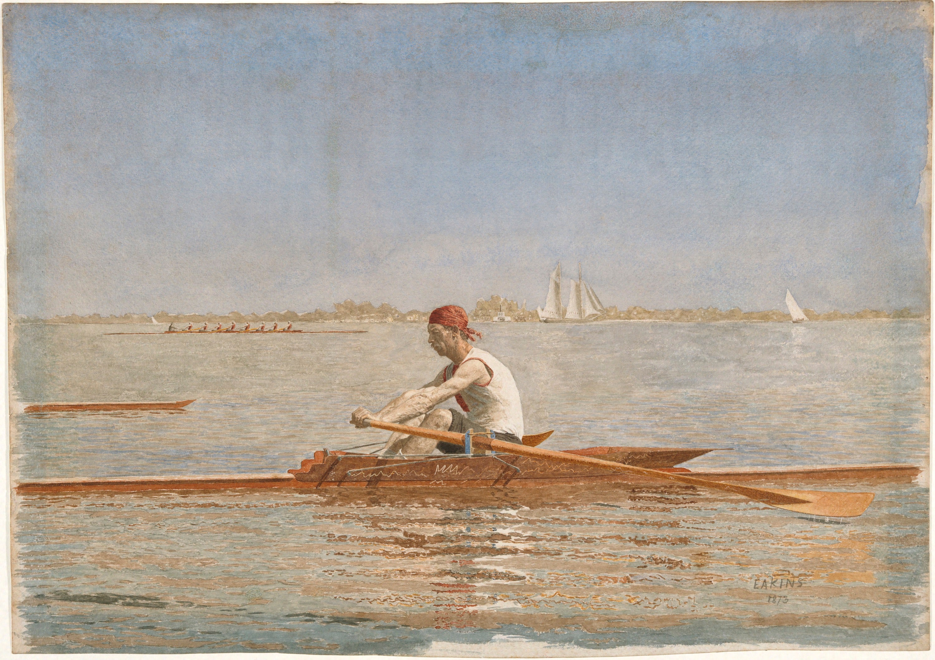John Biglin dans un skiff - Thomas Eakins