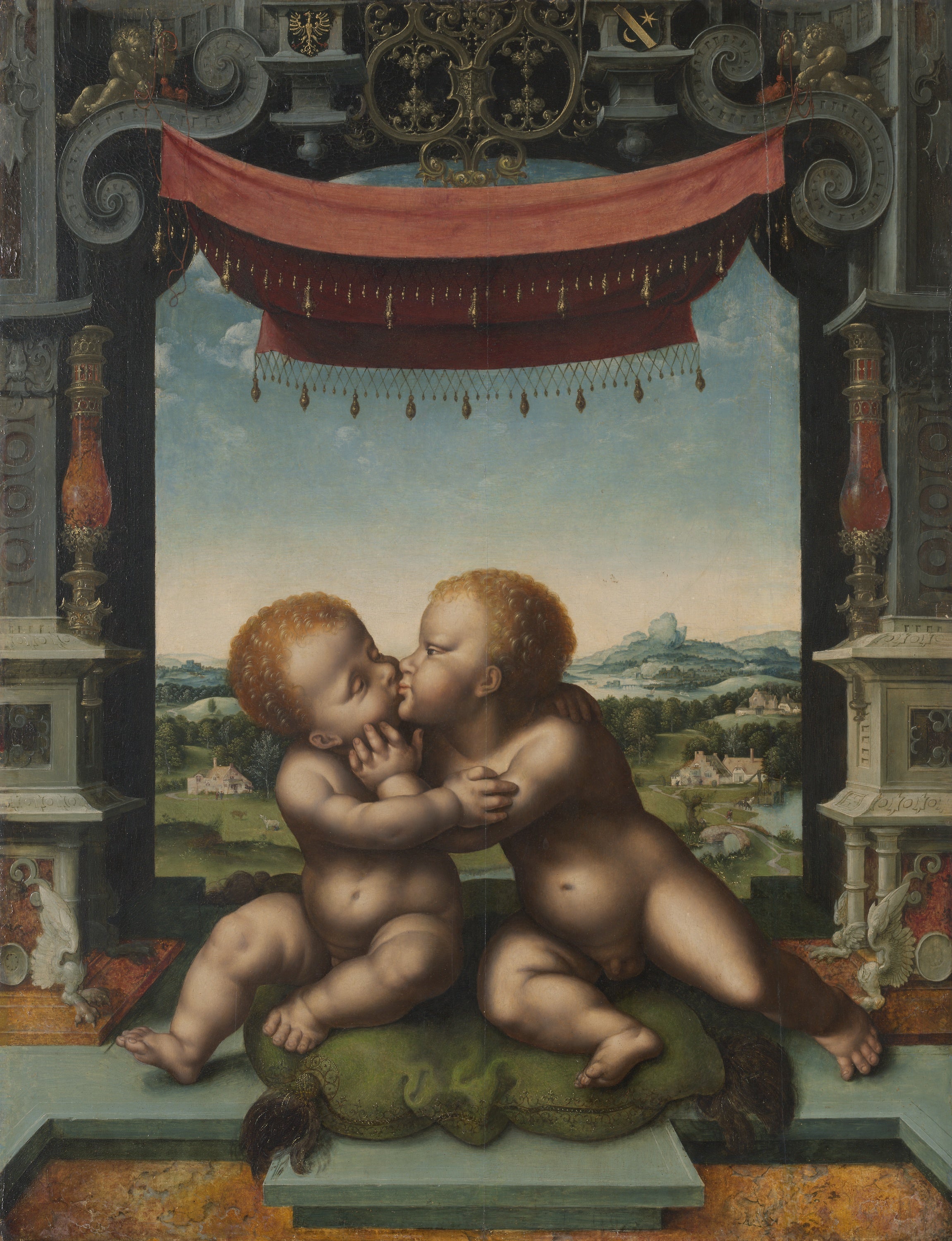 L'Enfant Jésus et saint Jean-Baptiste s'enlaçant - Joos van Cleve