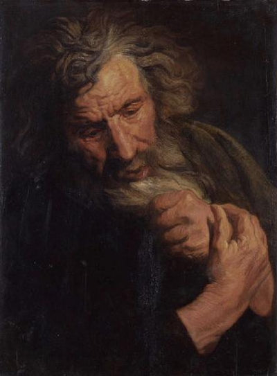 Buste de vieillard croisant les mains et se tirant la barbe - Jacob Jordaens1