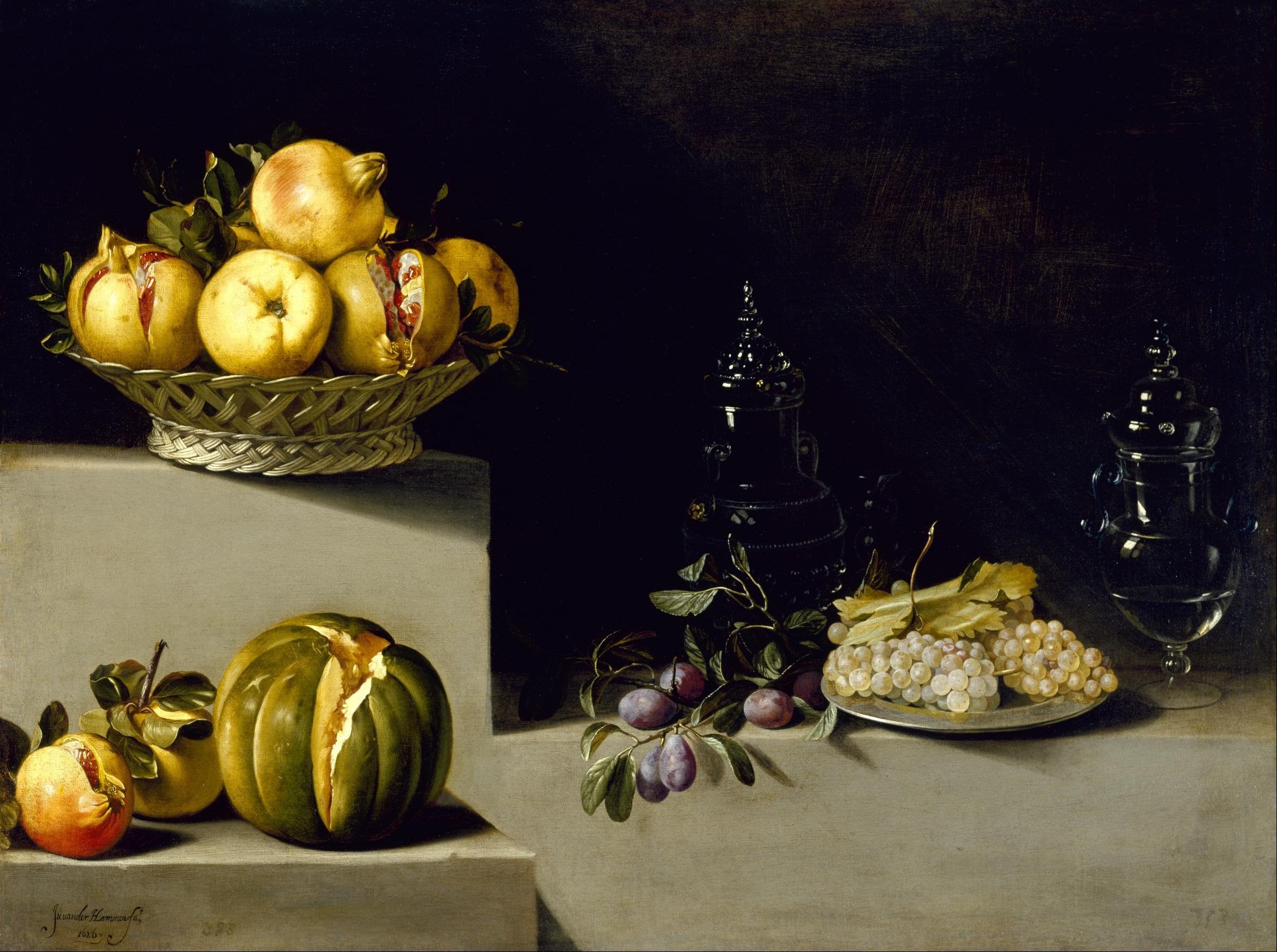 Nature morte aux fruits et verrerie - Juan van der Hamen