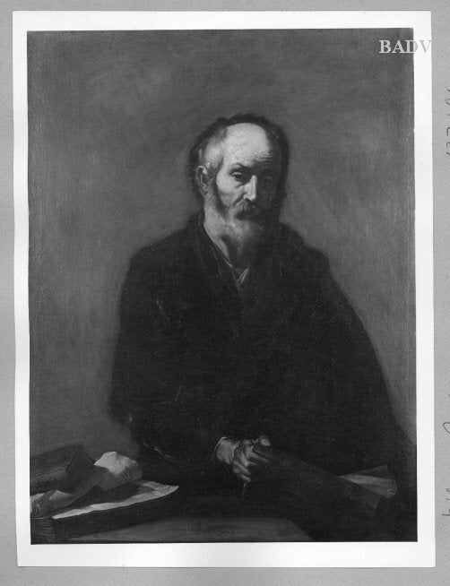 Portrait d'un vieil homme assis, à mi-corps (plulocaphes) - Jusepe de Ribera