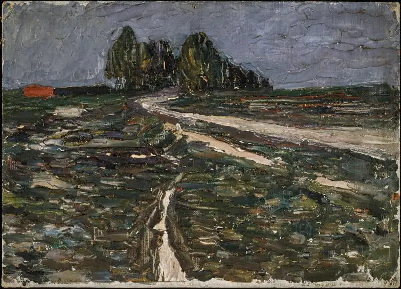 Reproduction du tableau « Peupliers - Vassily Kandinsky » par Alpha Reproduction en peinture à l’huile