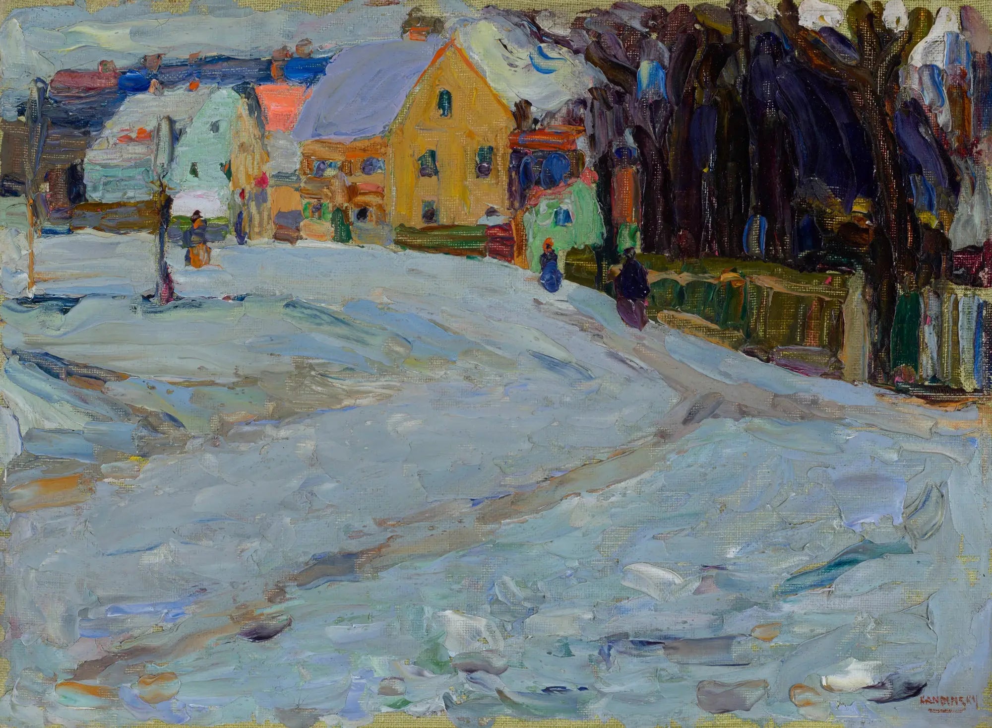 Reproduction du tableau « Schwabing - Place Nikolai - Vassily Kandinsky » par Alpha Reproduction en peinture à l’huile