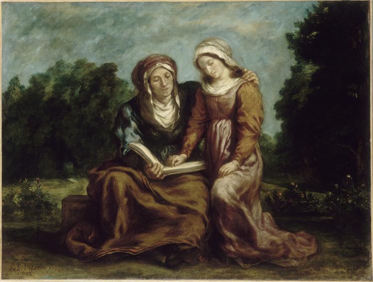 Reproduction du tableau « L'Éducation de la Vierge - Eugène Delacroix » par Alpha Reproduction en peinture à l’huile