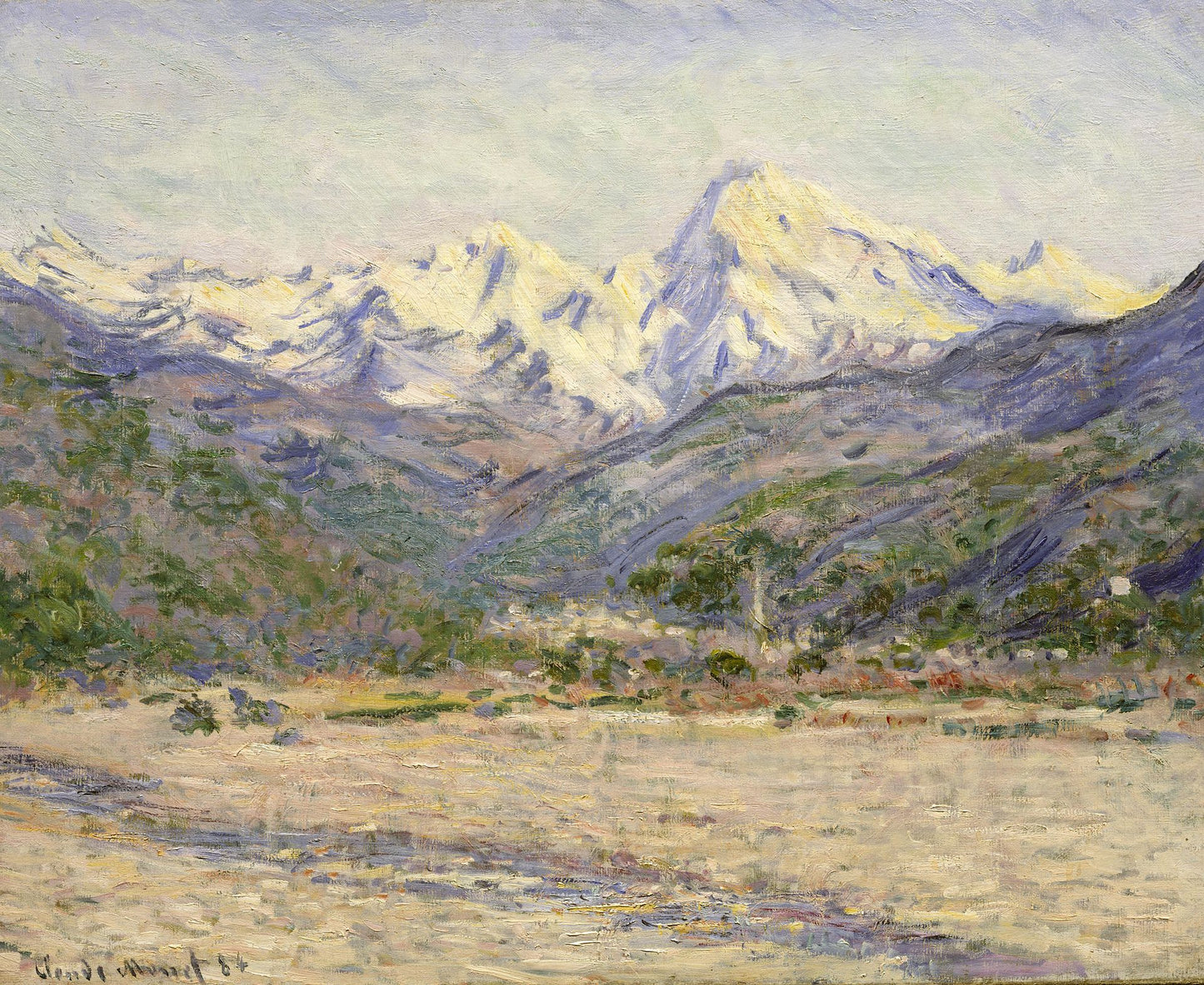 🏔️ עמק נרביה – קלוד מונה (1884)