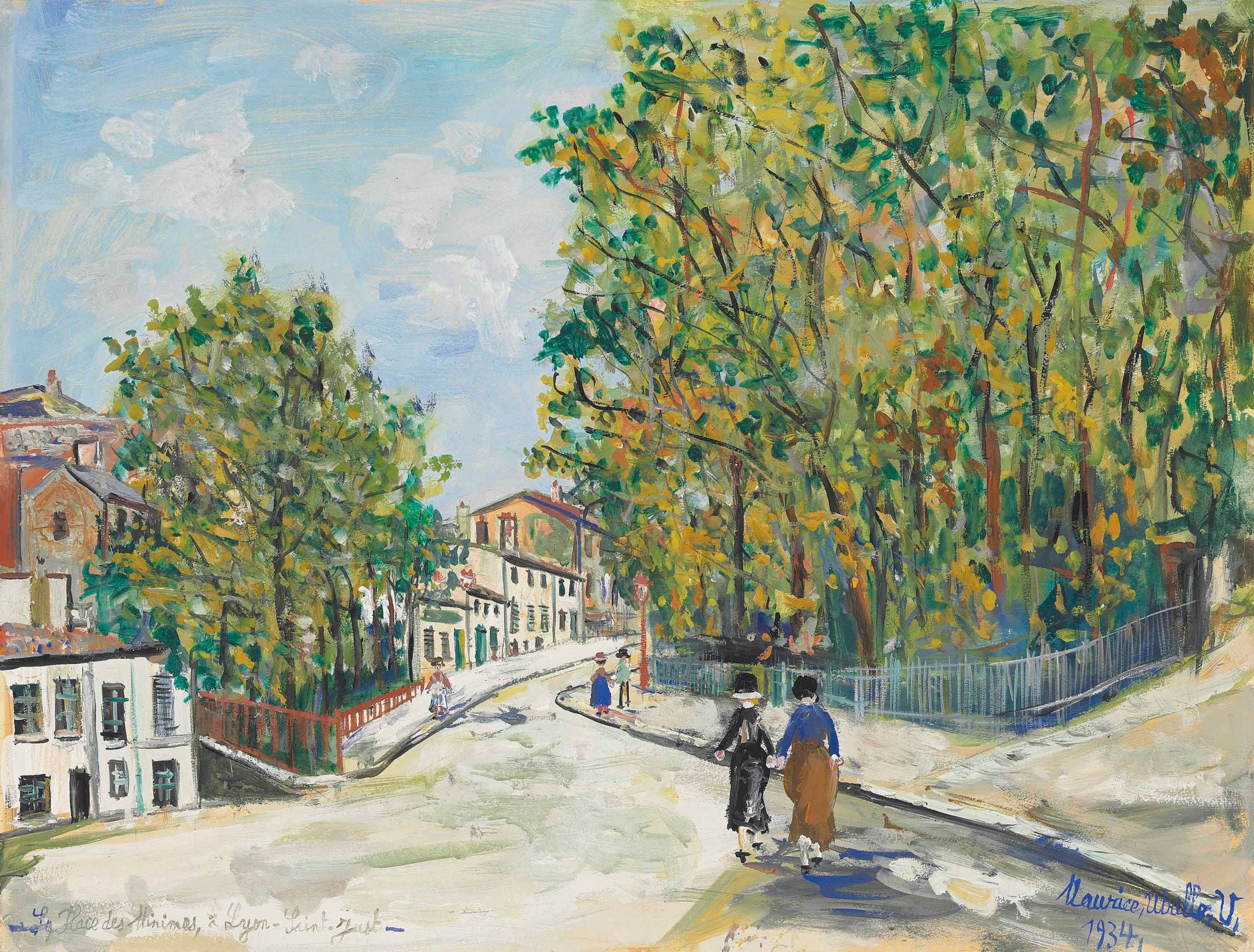 La Place des Minimes, à Lyon Saint-Just - Maurice Utrillo