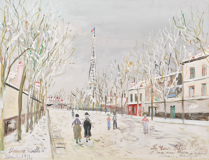 La Tour Eiffel à Paris sous la neige (1933) - Maurice Utrillo