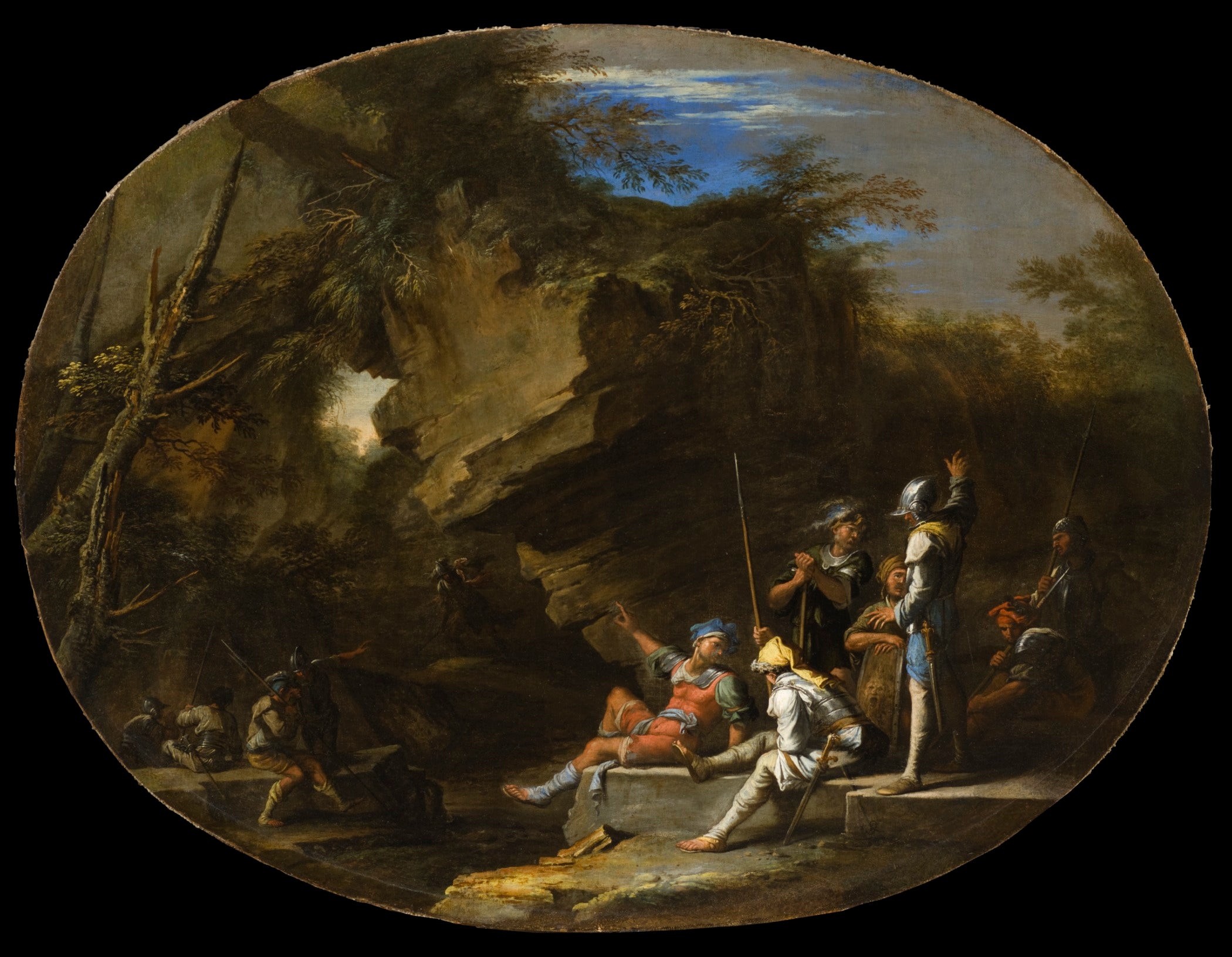 Paysage avec des hommes armés - Salvator Rosa