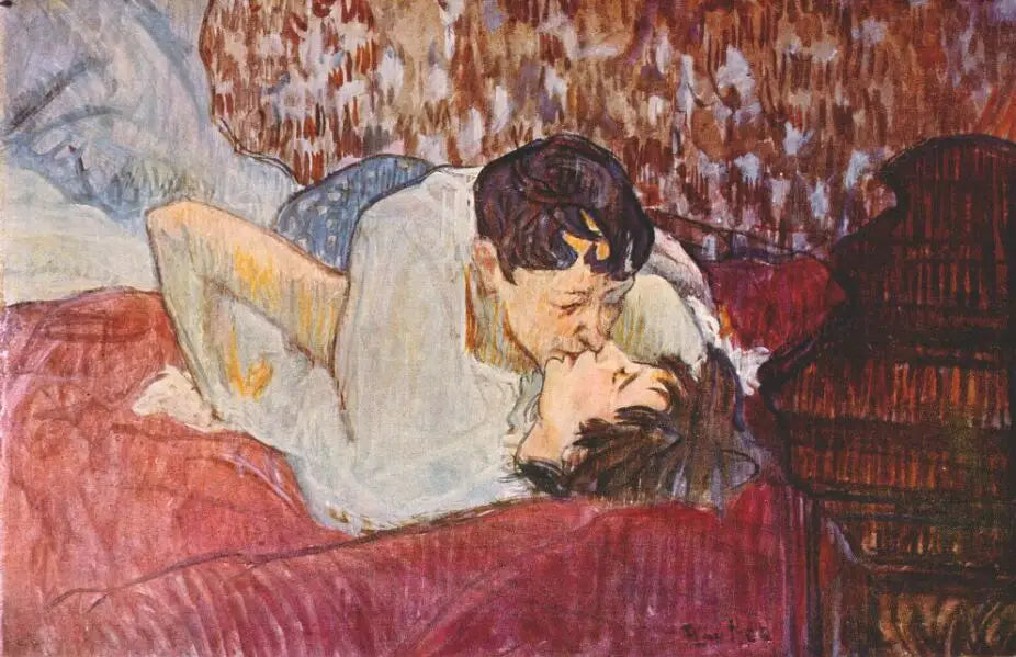 Reproduction du tableau « Le Baiser - Henri de Toulouse-Lautrec » par Alpha Reproduction en peinture à l’huile