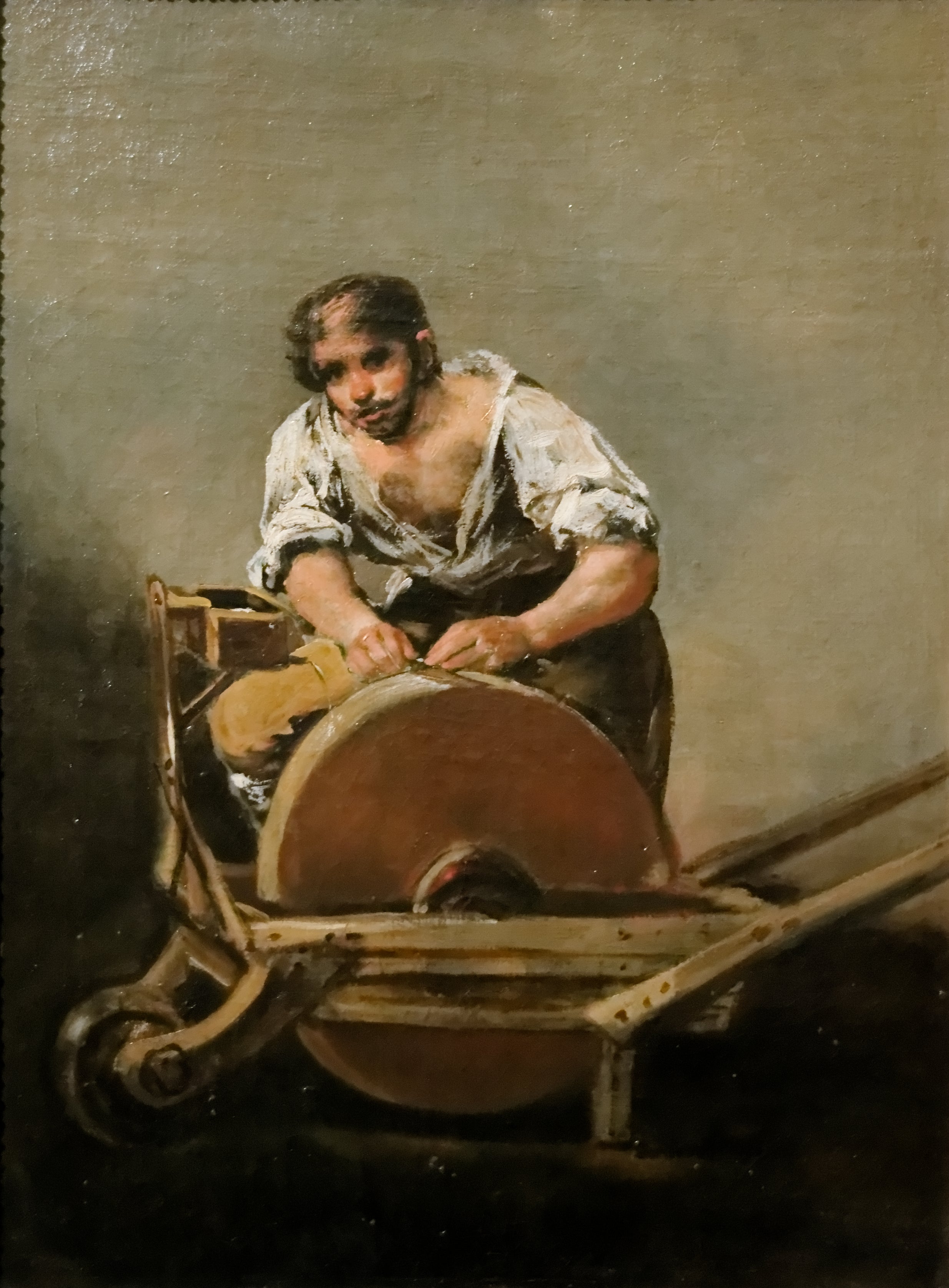 Reproduction du tableau « Le Rémouleur - Francisco de Goya » par Alpha Reproduction en peinture à l’huile