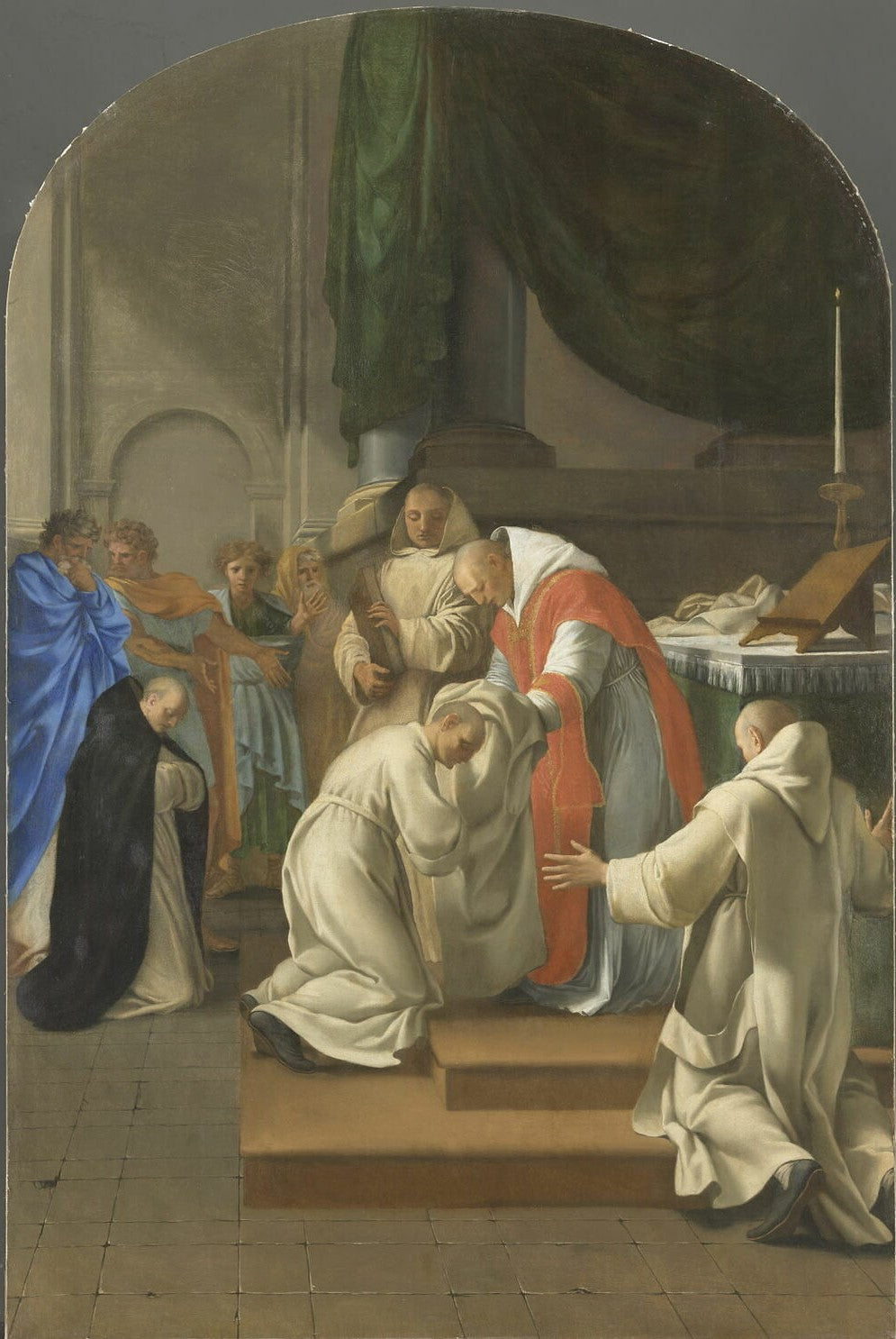 Saint Bruno donne l'habit à plusieurs personnes - Eustache Le Sueur