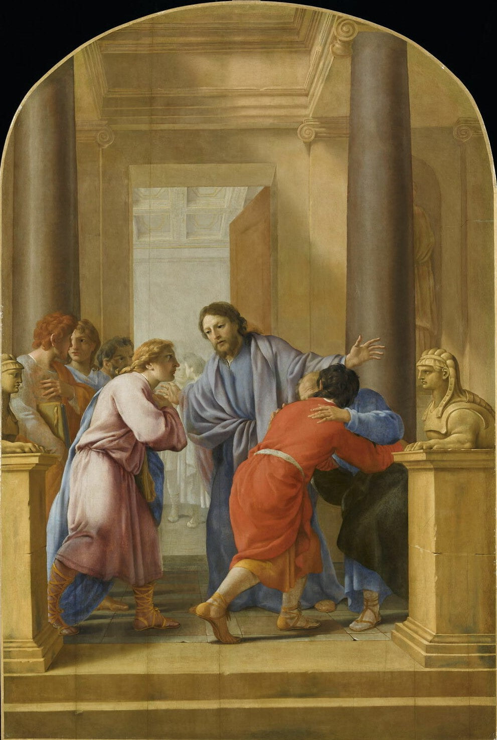 Saint Bruno engage ses disciples et ses amis à quitter le monde - Eustache Le Sueur