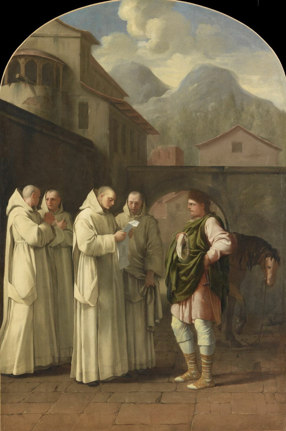Saint Bruno reçoit un message du pape - Eustache Le Sueur