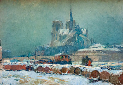 Notre-Dame de Paris par temps de neige - Albert Lebourg