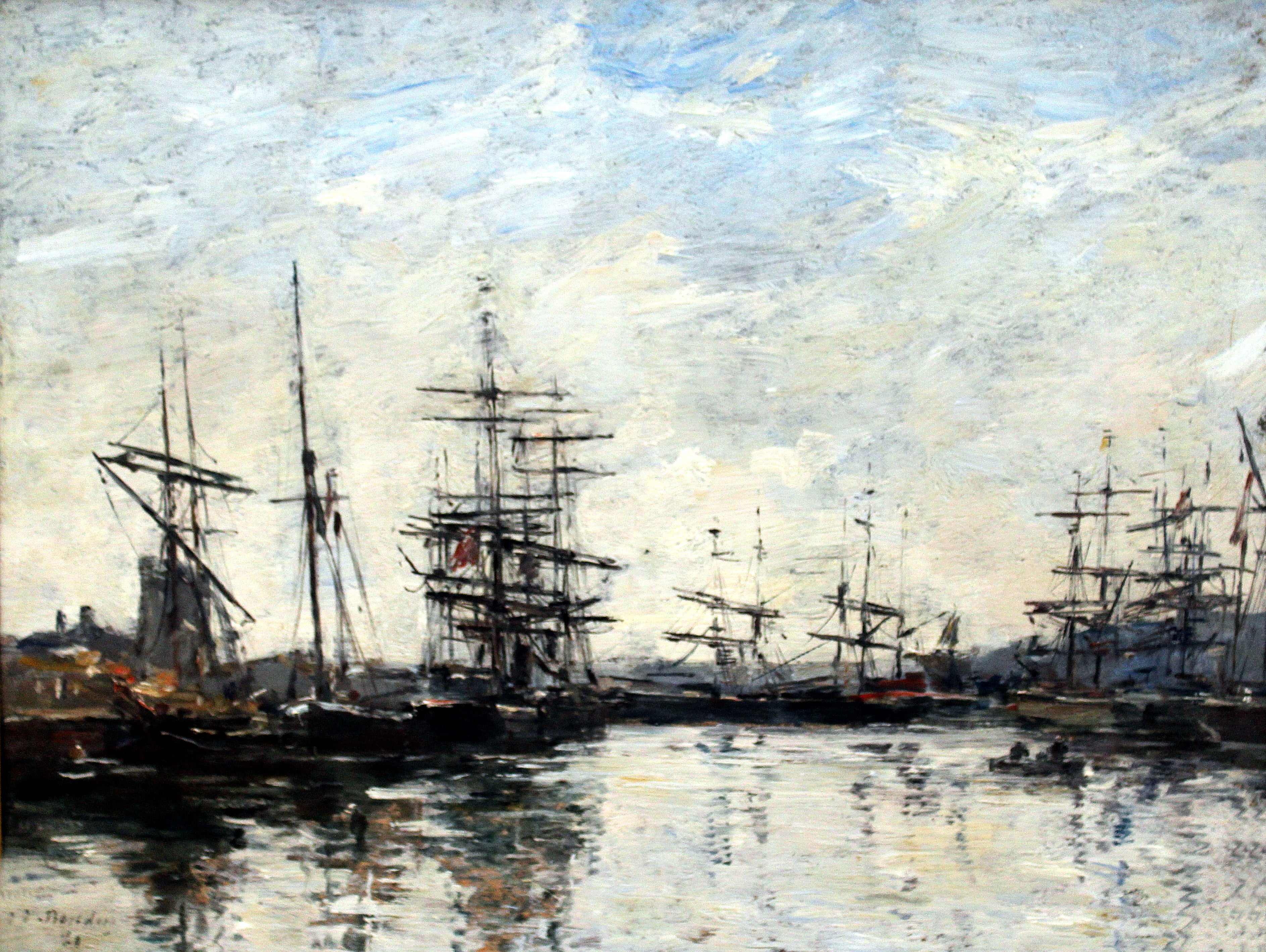 Reproduction du tableau « Le port de Deauville - Eugène Boudin » par Alpha Reproduction en peinture à l’huile