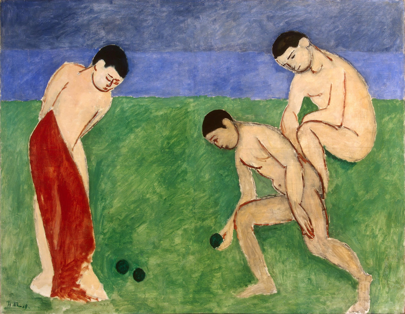 Reproduction du tableau « Les Joueurs de boules - Henri Matisse » par Alpha Reproduction en peinture à l’huile