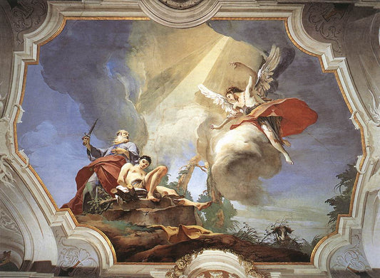 Reproduction du tableau « Le sacrifice d'Isaac (peinture de Giambattista Tiepolo) - Giovanni Battista Tiepolo » par Alpha Reproduction en peinture à l’huile