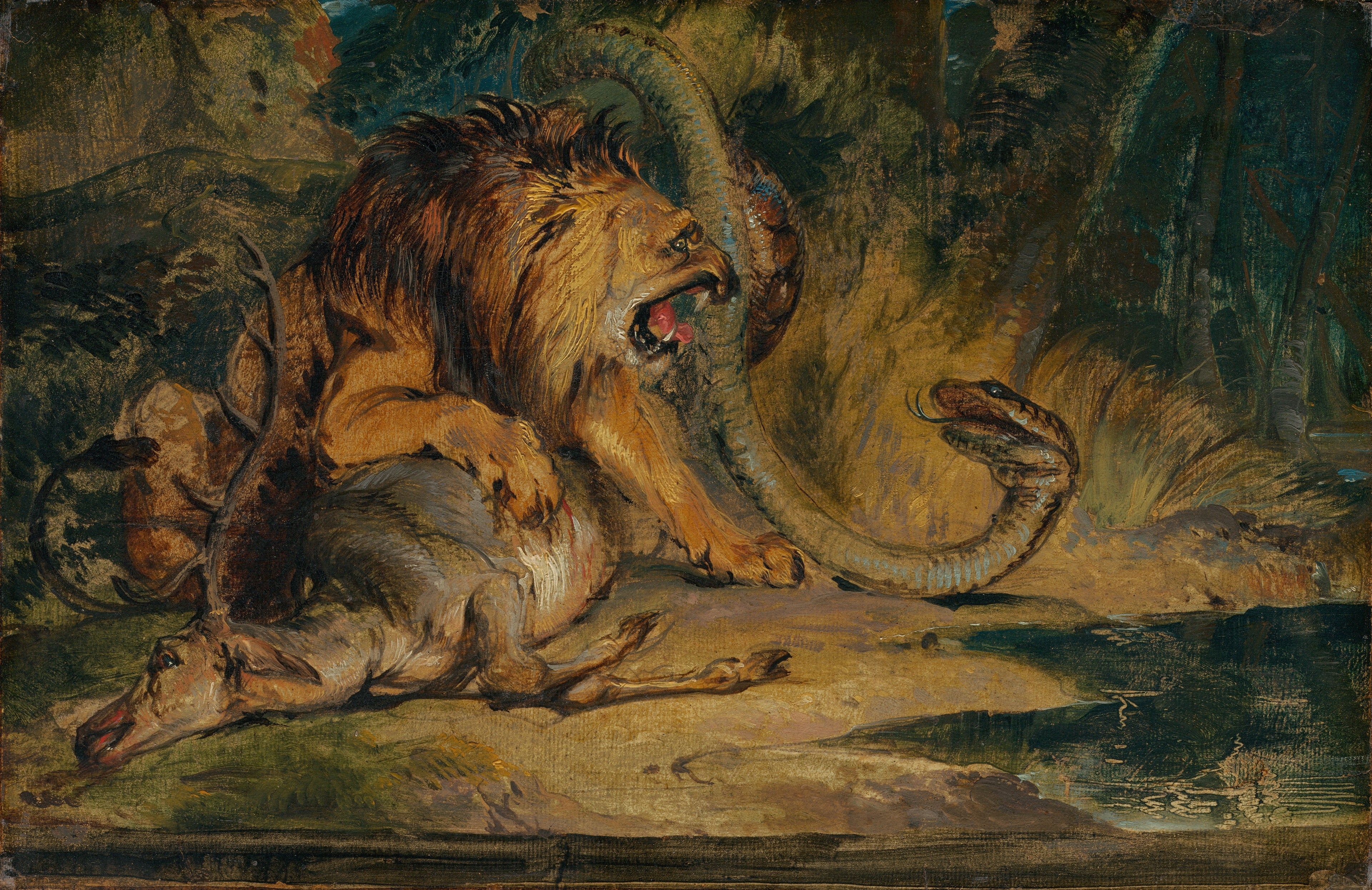 Lion défendant sa proie - Edwin Henry Landseer