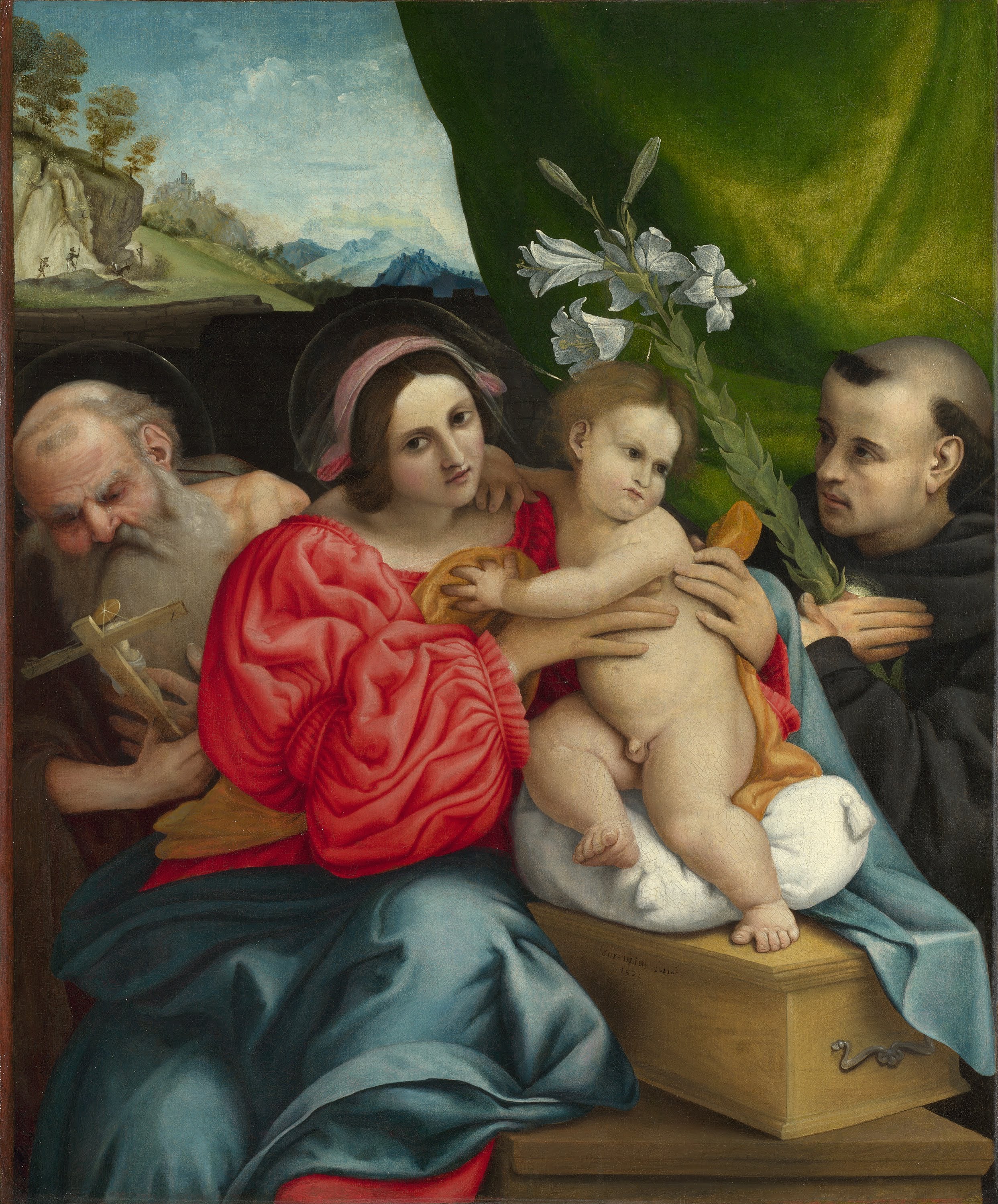 La Vierge à l'Enfant avec les saints Jérôme et Nicolas de Tolentino - Lorenzo Lotto