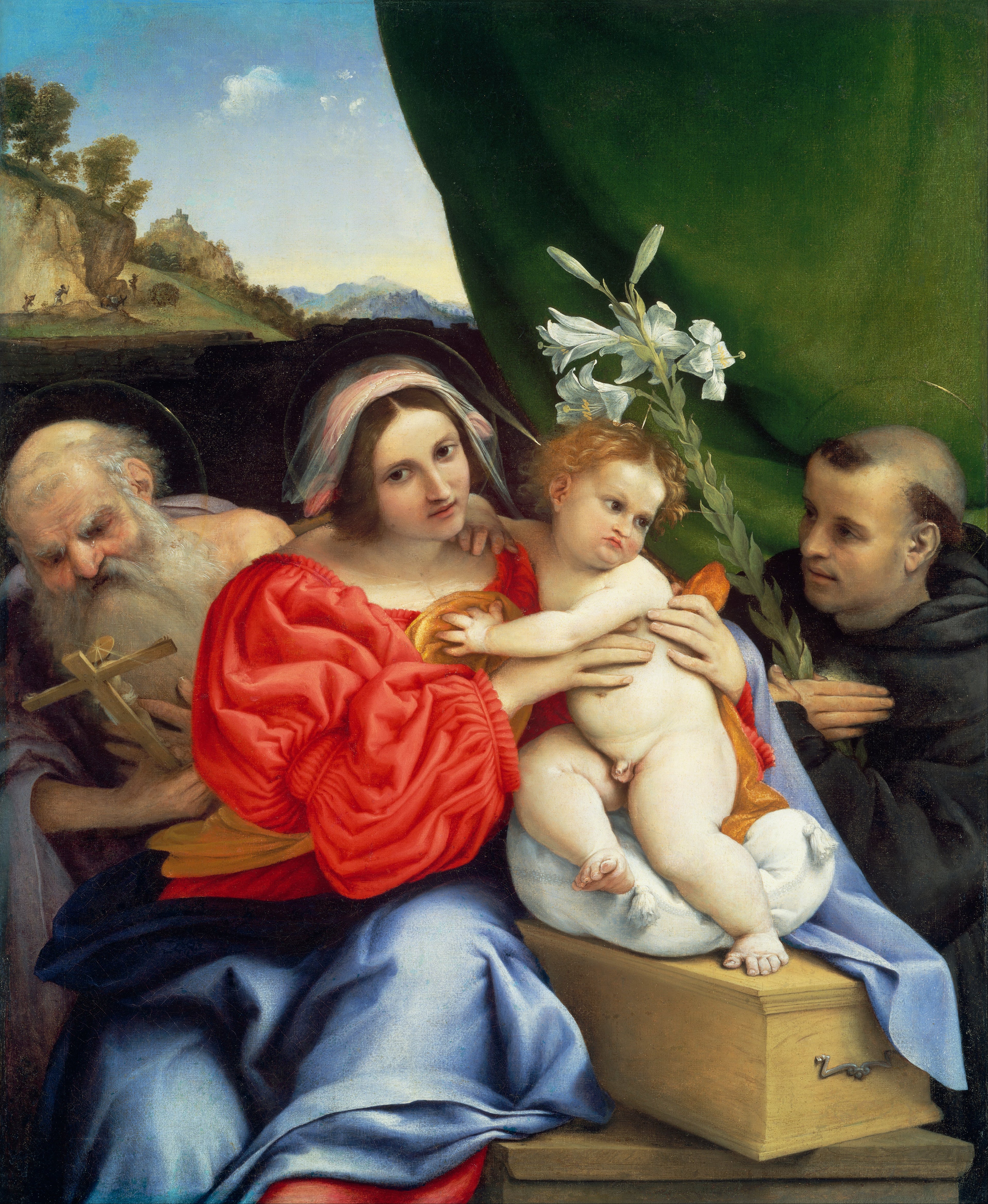 Vierge à l'Enfant avec les saints Jérôme et Nicolas de Tolentino - Lorenzo Lotto