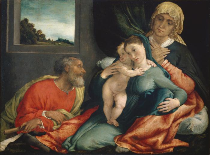 Sainte Famille avec les saints Anne et Joachim - Lorenzo Lotto
