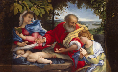 Repos pendant la fuite en Égypte avec sainte Justine - Lorenzo Lotto - Alpha Reproduction