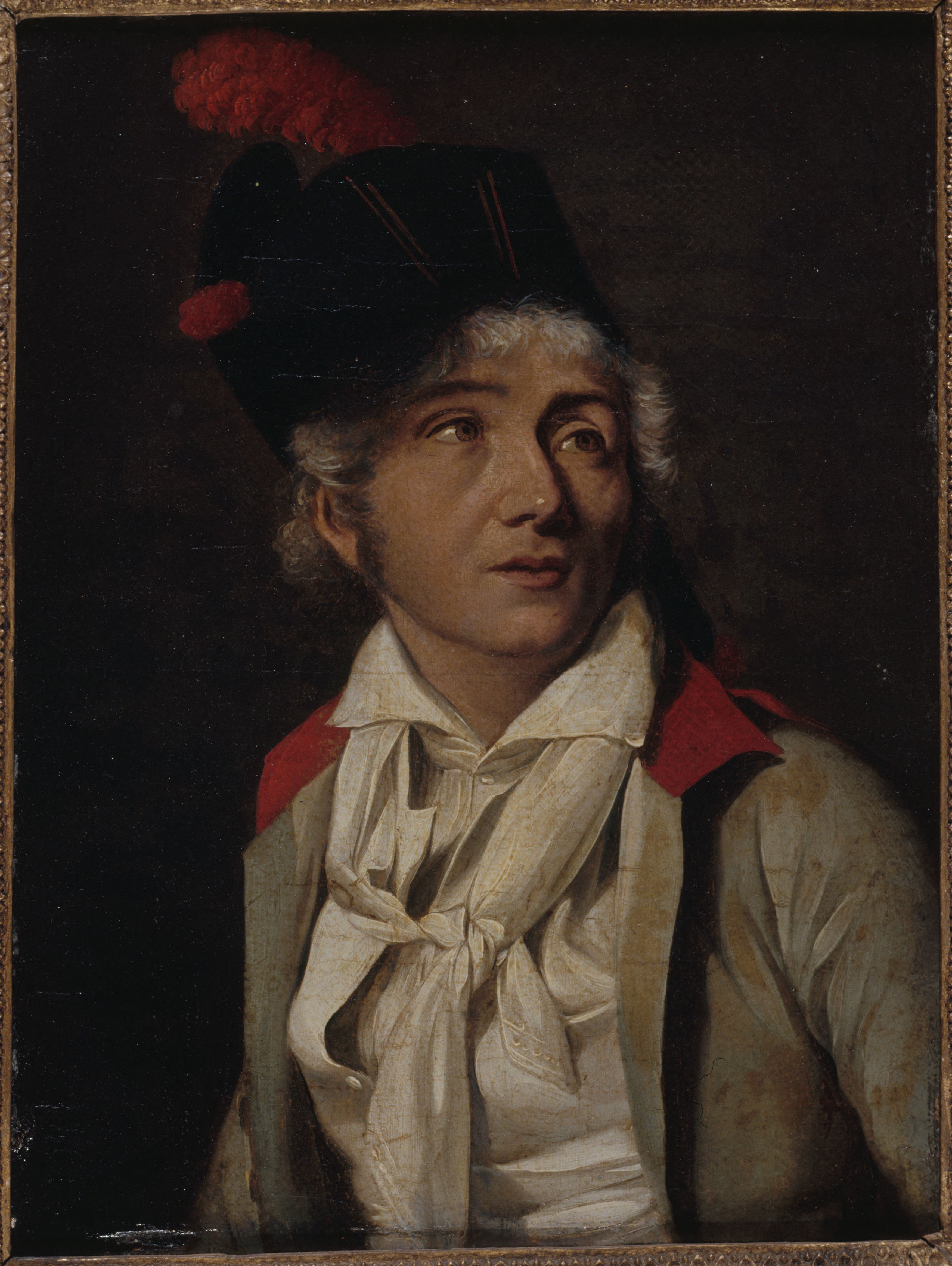 Portrait d'un acteur, en veste blanche à collet rouge - Louis-Léopold Boilly
