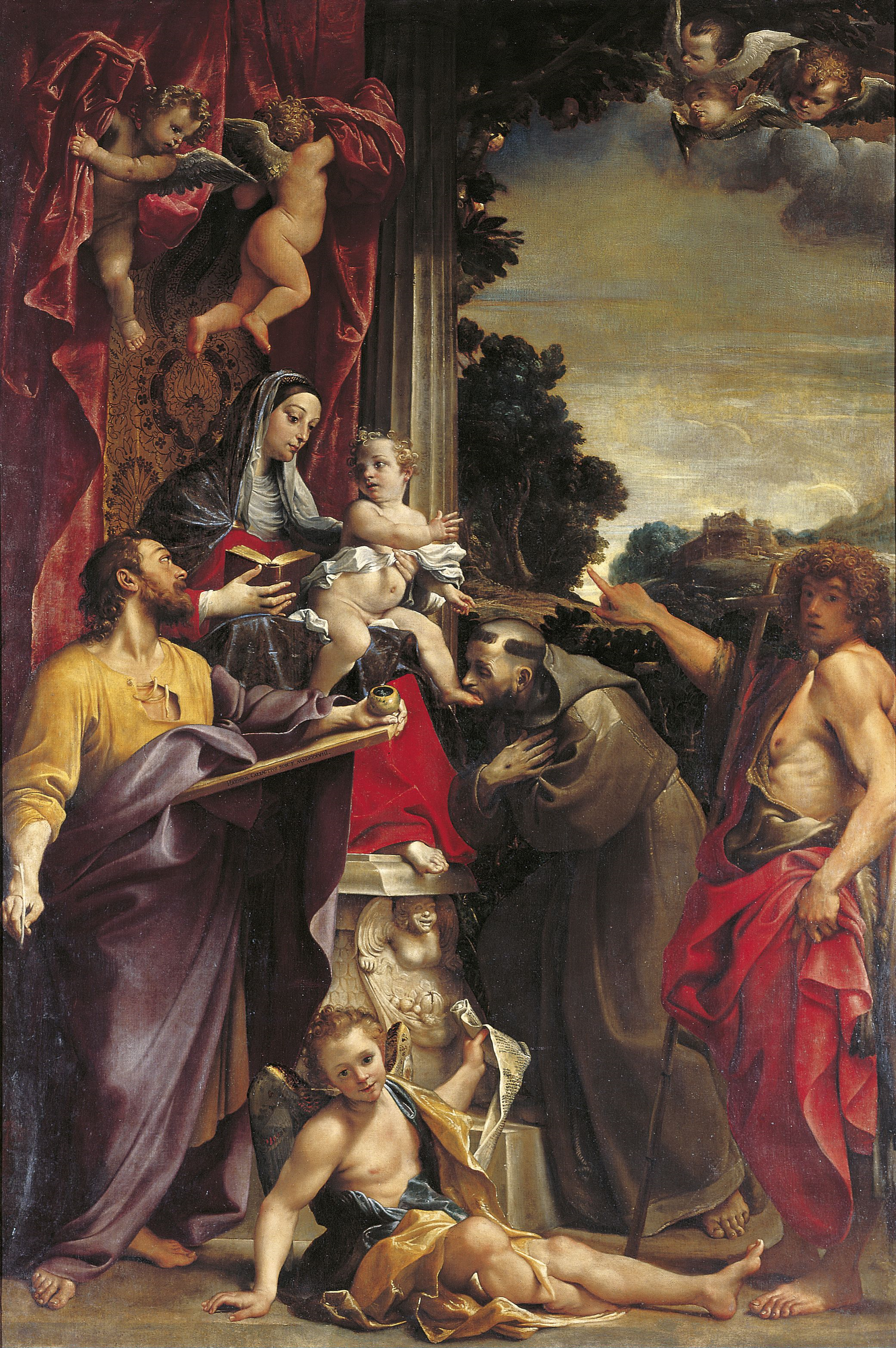 La Vierge en trône avec saint Matthieu - Annibale Carracci