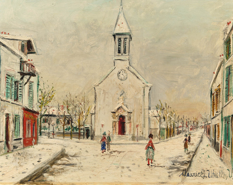 Église de Villetaneuse sous la neige (1940) - Maurice Utrillo