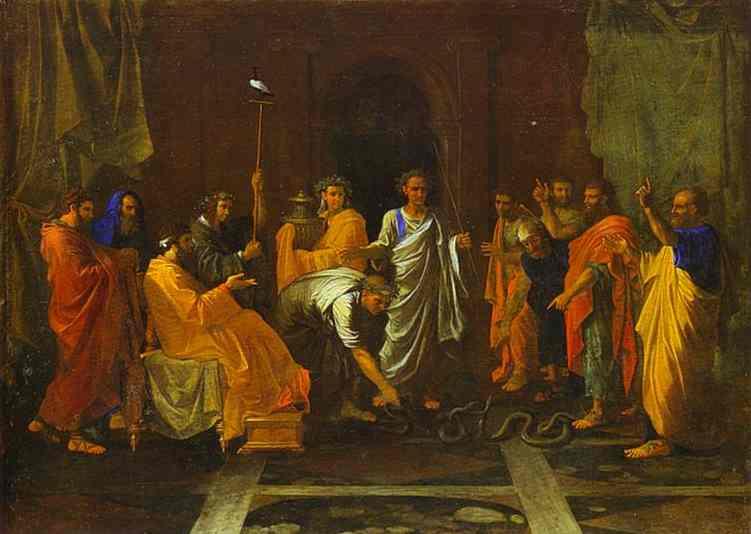 Moïse changeant en serpent la verge d'Aaron - Nicolas Poussin