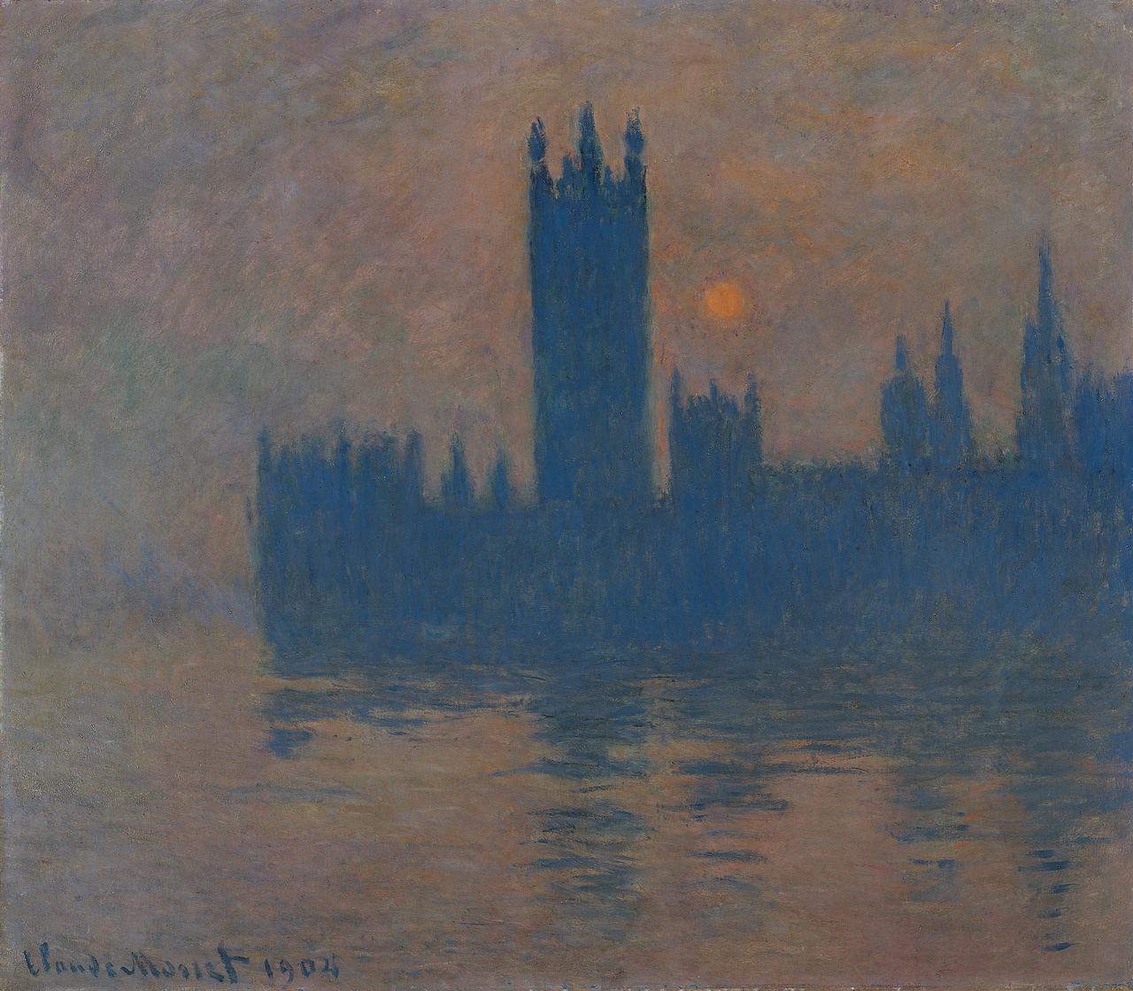 Reproduction du tableau « Le Parlement, coucher de soleil - Claude Monet » par Alpha Reproduction en peinture à l’huile