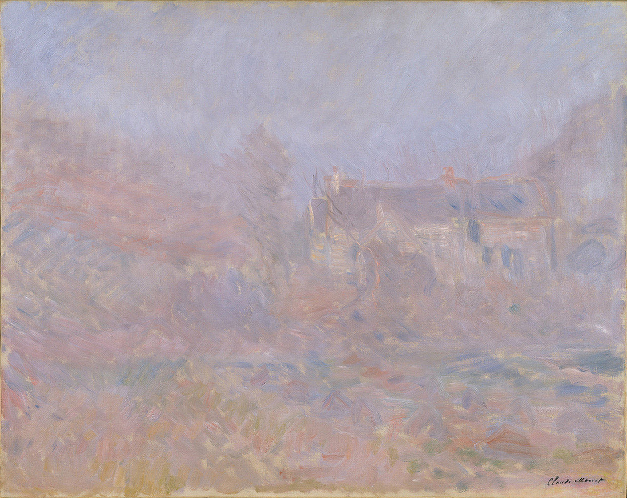 Reproduction du tableau « Maisons à Falaise, brouillard - Claude Monet » par Alpha Reproduction en peinture à l’huile