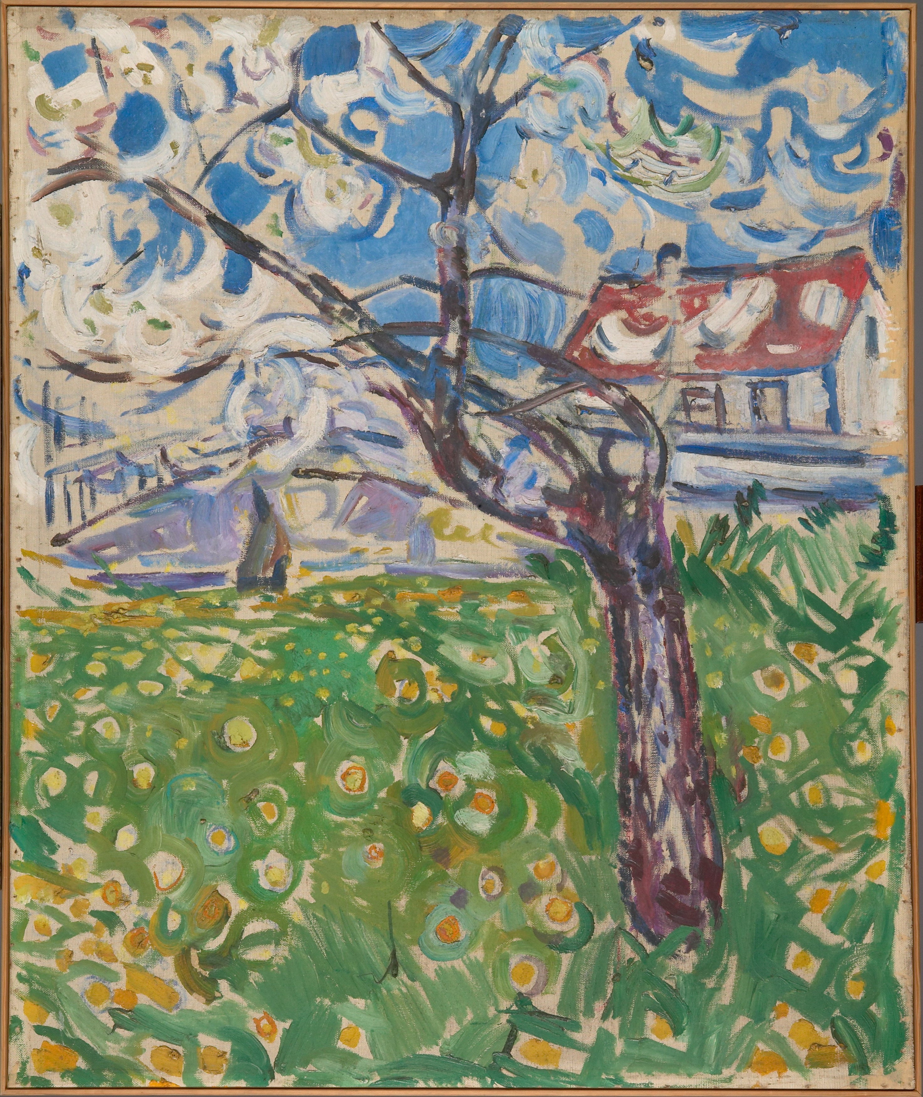 Reproduction du tableau « Arbres fruitiers en fleurs - Edvard Munch » par Alpha Reproduction en peinture à l’huile