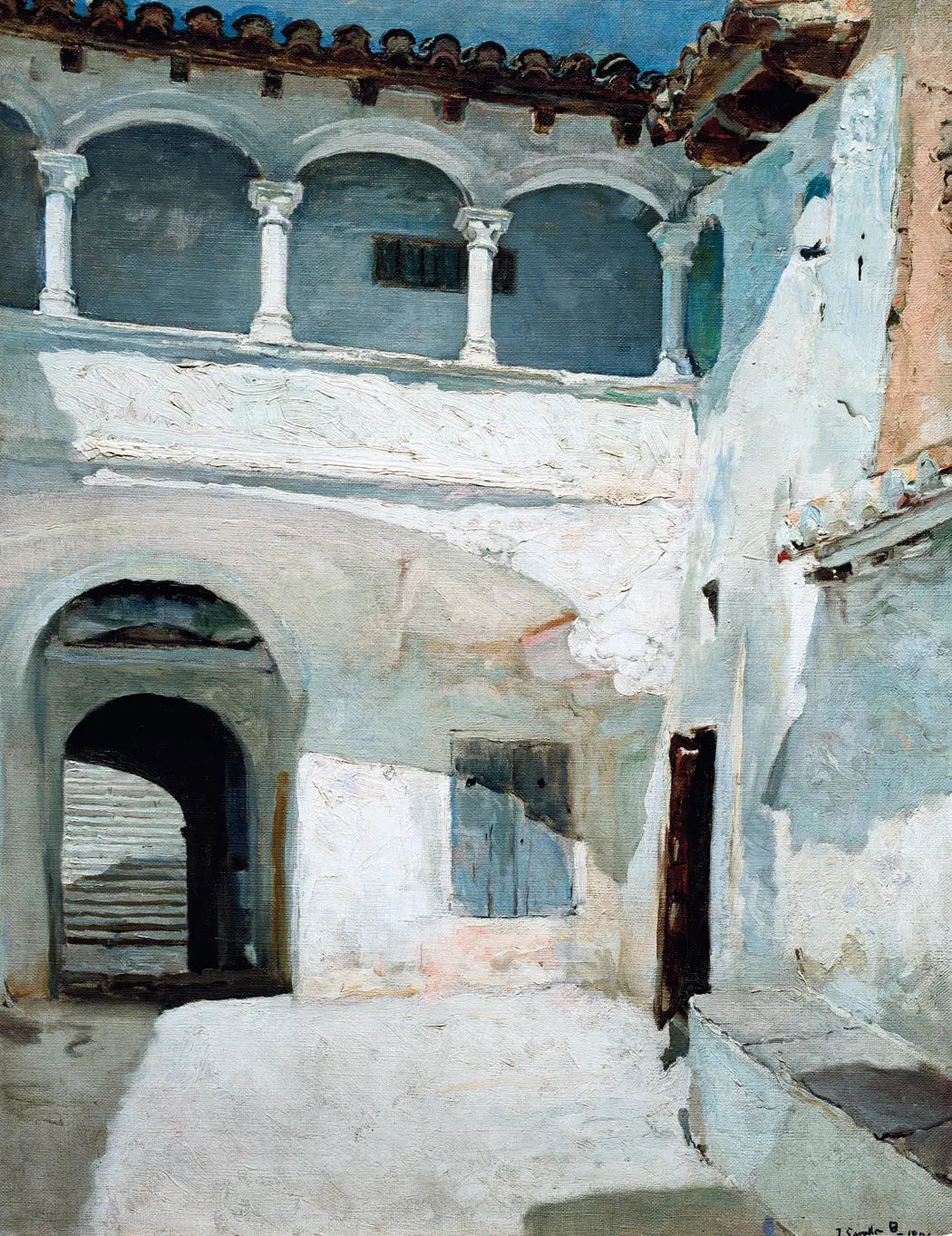 Reproduction du tableau « Patio de San Juan de Porta Coeli, Valence - Joaquín Sorolla » par Alpha Reproduction en peinture à l’huile