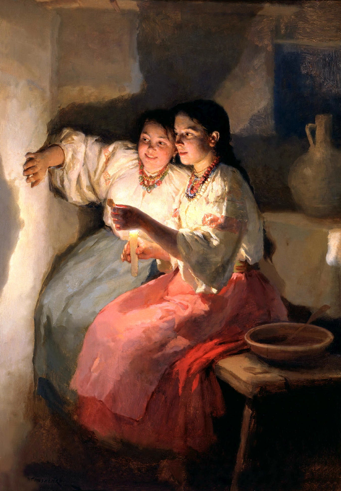 Divination de Noël, Mykola Pymonenko, 1888