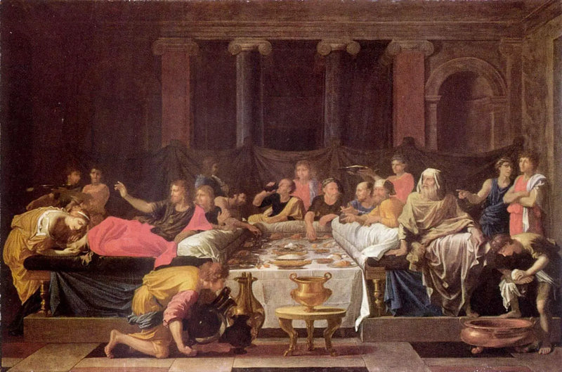 הוֹדָעַת הַמּוֹדָעִים אוֹ הַאֲכִילָה בְּבֵית שִׁמְעוֹן - ניקולא פוסן