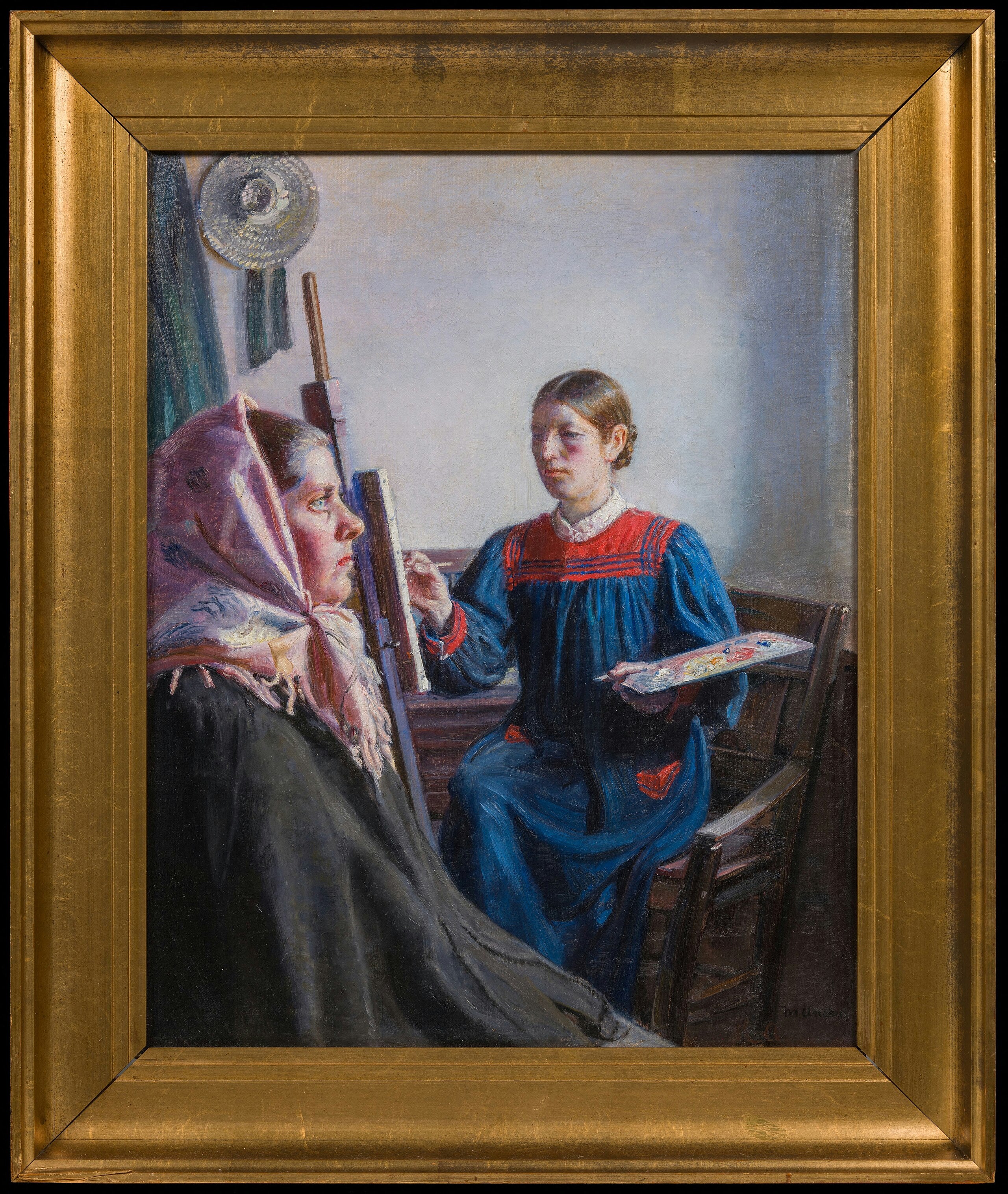 אנה אנשר מציירת דגם - מייקל פיטר אנשר