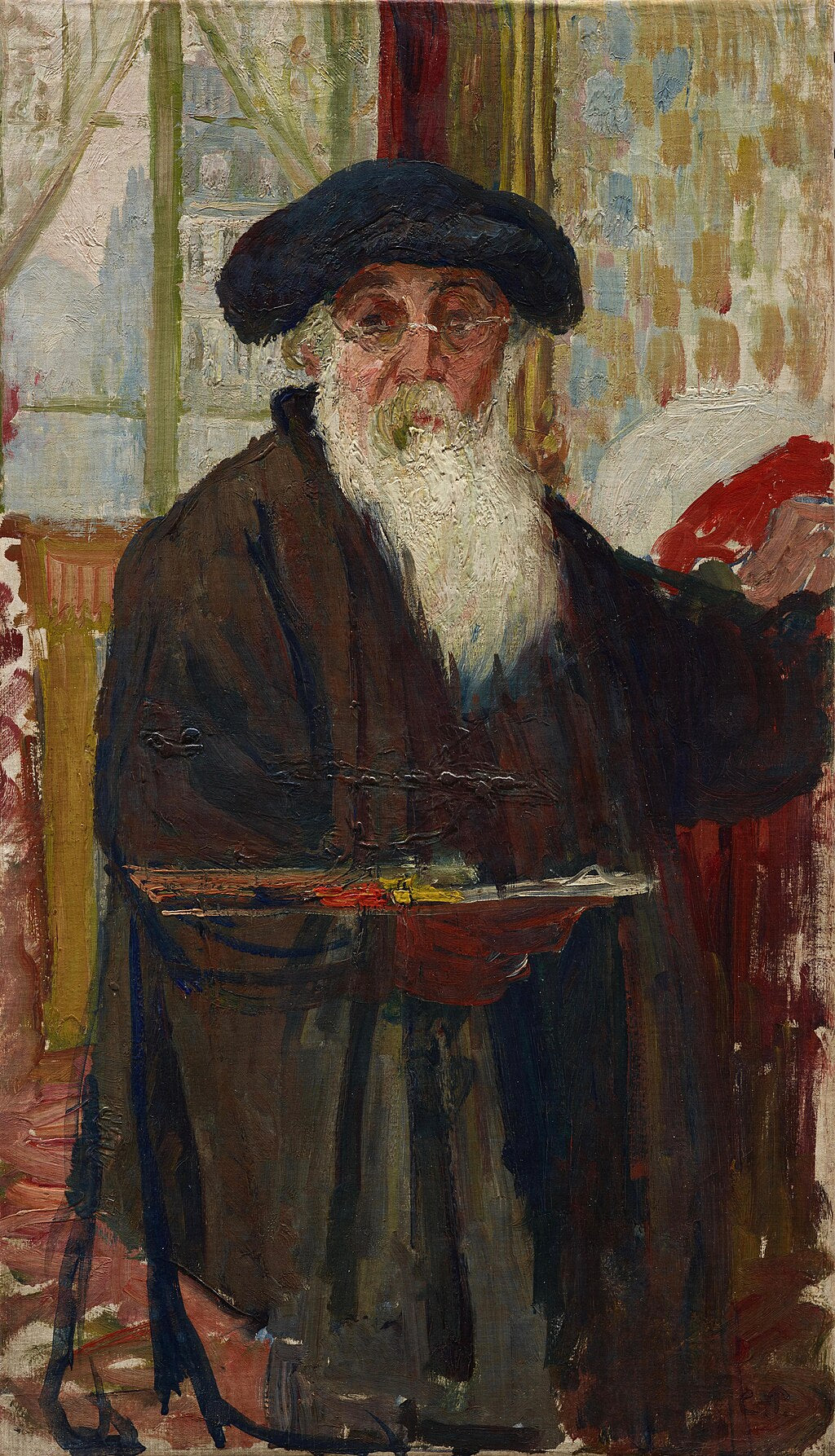 Reproduction du tableau « Autoportrait avec palette - Camille Pissarro » par Alpha Reproduction en peinture à l’huile