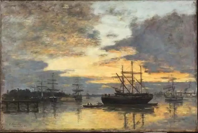 Reproduction du tableau « Bordeaux, dans le port - Eugène Boudin » par Alpha Reproduction en peinture à l’huile