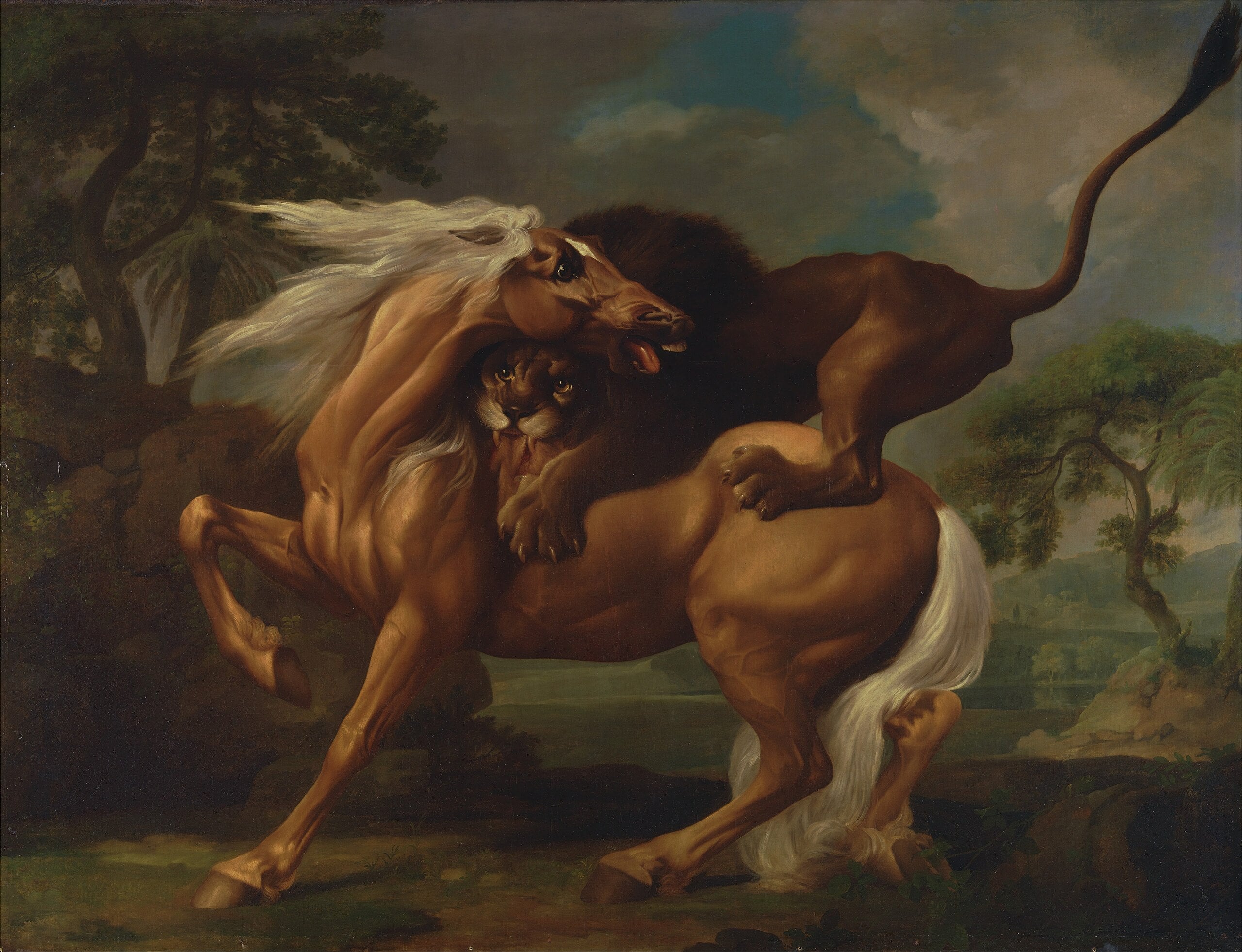 Cheval attaqué par un lion - George Stubbs