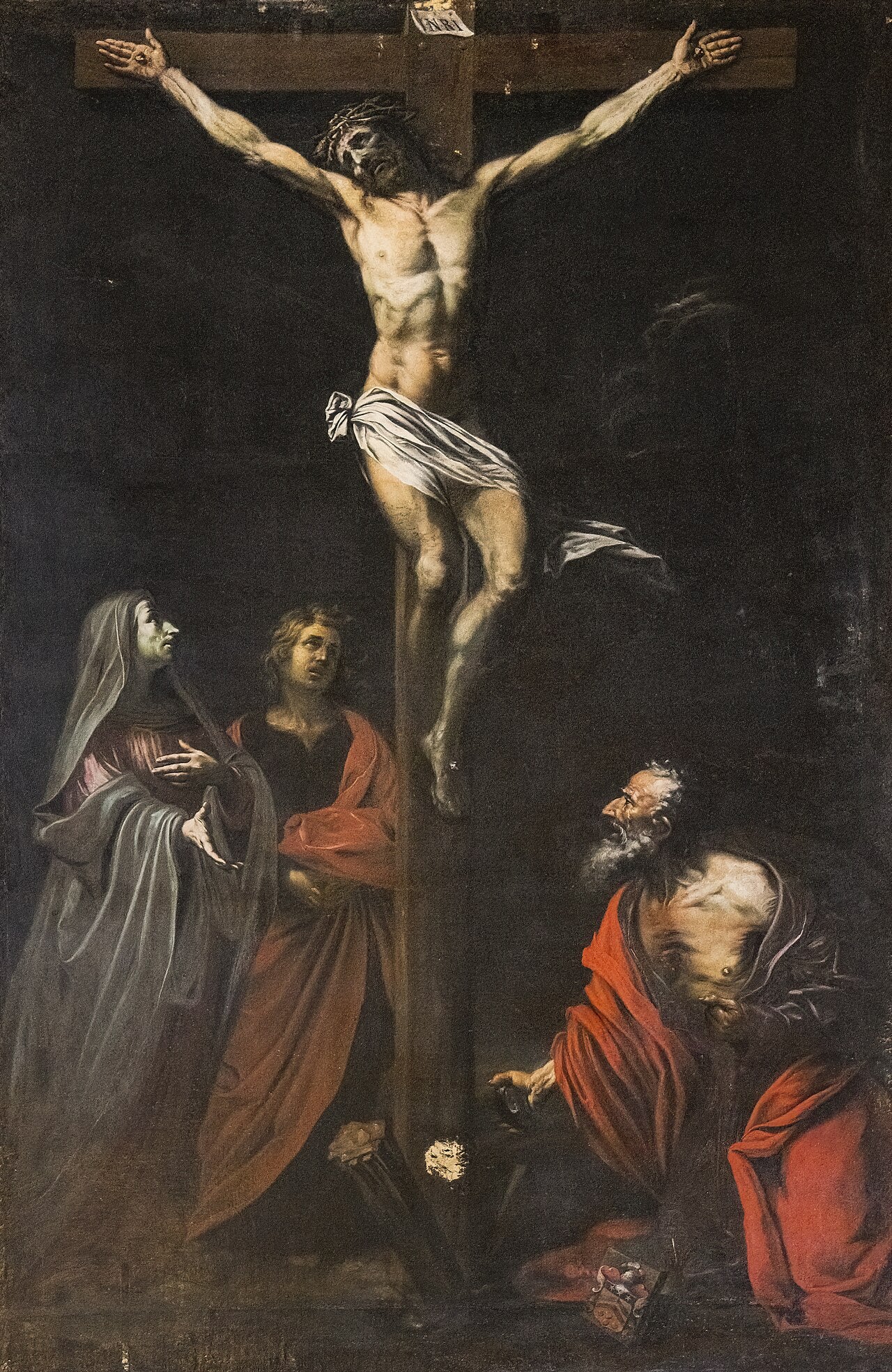 Crucifixion avec la Vierge saint Jean et saint Jérôme - Jusepe de Ribera